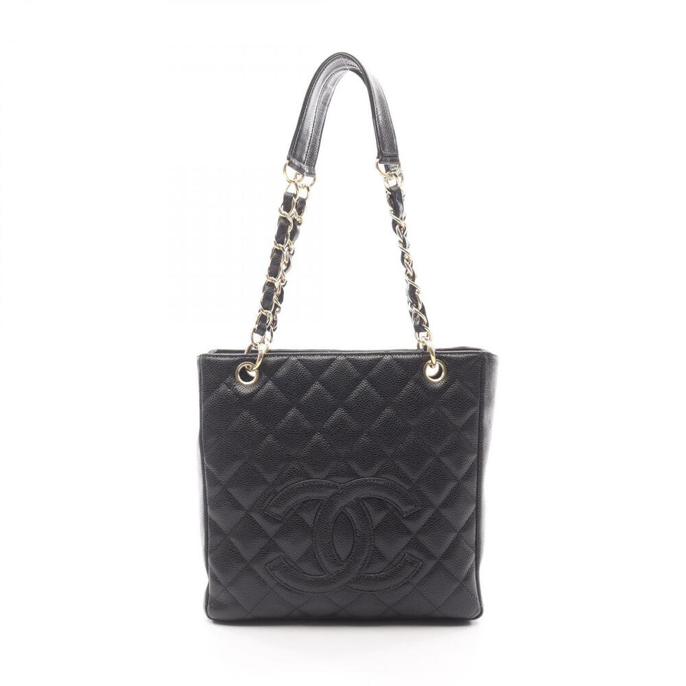 Chanel Matelasse PST Tote Bag Leather Grained Calfskin Black